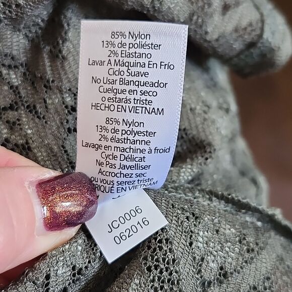 Lularoe NWT olive green lace Lindsay short sleeve open front cardigan shawl S - Picture 6 of 8